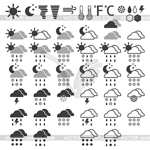 Weather icons on a White background - vector image