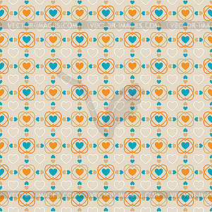 Seamless background of hearts, romantic pattern, endles - vector image