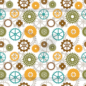 Seamless background of color gear wheels  - vector clip art