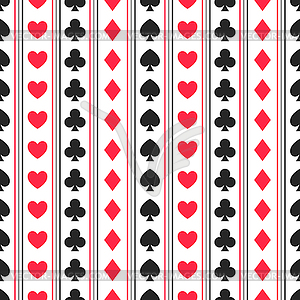 Seamless background of card suits, hearts, diamonds, cl - vector EPS clipart