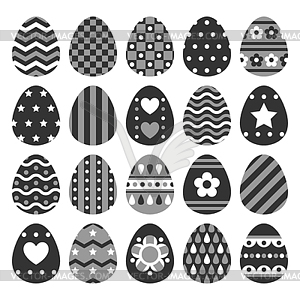 Set of easter eggs decorated of ornament - vector clip art