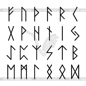 Set of signs runes isolated - vector clip art