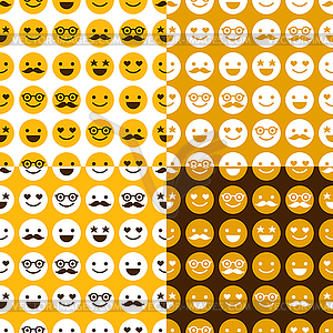 Set of seamless pattern of cheerful and happy - vector clip art