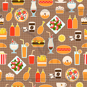 Seamless pattern of fast food - vector image