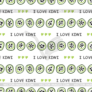 Seamless pattern with kiwi - vector clip art