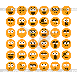 Set of different smiling icons - vector clip art