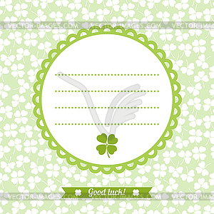 Decorative flower background with clover and place - color vector clipart