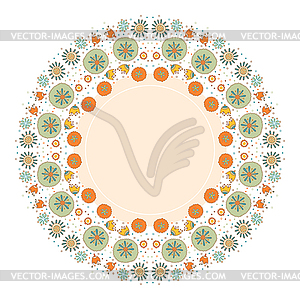 Color decorative flower background with place for - vector image