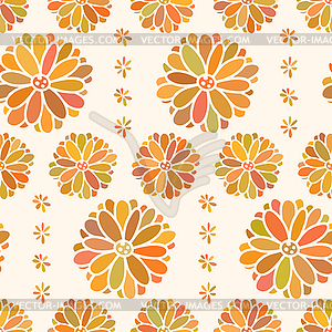 Seamless color decorative flower pattern - royalty-free vector clipart