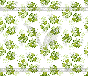 Seamless decorative floral pattern with clover - vector clipart