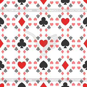 Seamless pattern of card suits - vector clipart