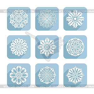 Set of decorative snowflakes - vector image