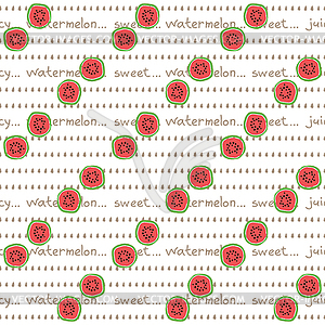 Seamless pattern of color watermelons - vector clipart