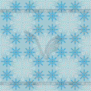 Seamless Christmas pattern with snowflakes - vector image