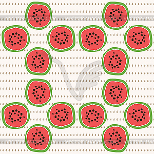 Seamless pattern of color watermelons - vector clipart