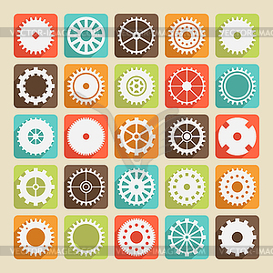 Set of gear wheels - vector clipart / vector image