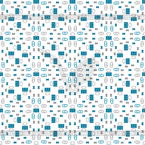 Seamless pattern with office stationery, paper - vector image