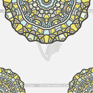 Circular decorative ornament, ornate pattern - vector image