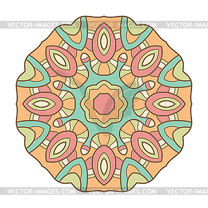 Circular decorative ornament, ornate pattern - vector image