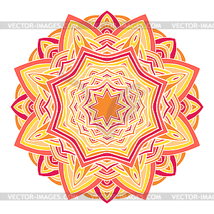 Circular decorative ornament, arabic pattern - vector image