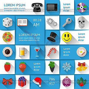 Ui, infographics and web elements including flat design - vector image
