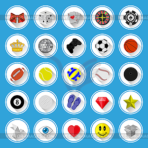 Flat icons and pictograms set. Vector illustration. - vector image