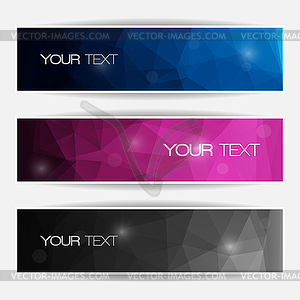 Abstract polygonal banners set - vector clipart