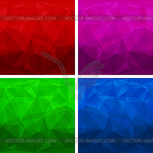 Set of abstract modern style triangle backgrounds - vector image