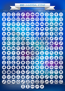 200 universal icons set - vector clipart