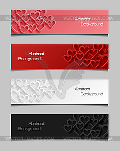 Set of abstract valentine banners - vector EPS clipart