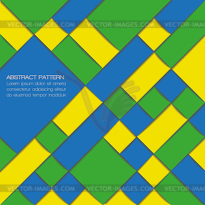 Abstract geometric background in Brazil flag colors - vector image