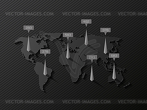 Карта мира с инфографики элементов - векторное изображение