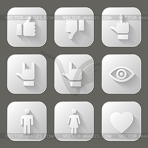 Social icons set - vector clipart