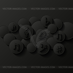 Abstract background with musical notes - vector image