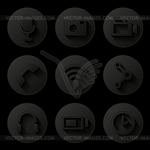 Media icons set - vector image