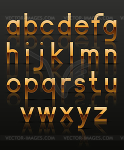 Decorative golden alphabet - vector clip art