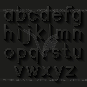 Decorative alphabet. Set of letters with shadow - vector image