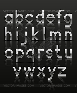 Decorative silver alphabet - vector clip art