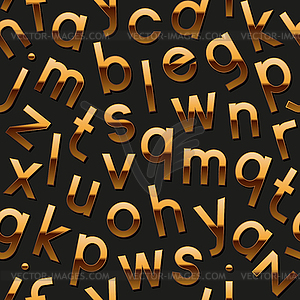 Seamless pattern with golden alphabet - vector image