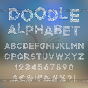 Decorative doodle alphabet - vector clipart