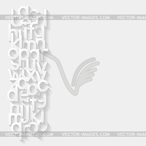 Abstract background with paper alphabet - vector image