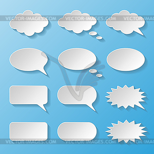 Set of paper speech bubbles - vector image