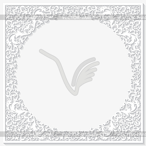 Paper floral frame. Vector illustration - vector clip art