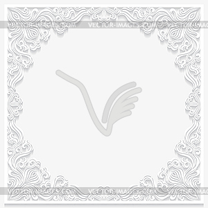 Paper floral frame. Vector illustration - vector clip art