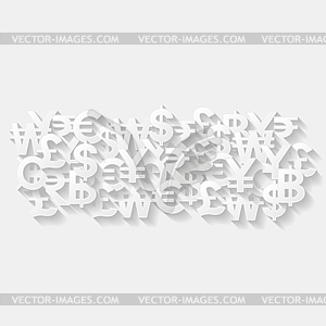 Abstract background with currency symbols - vector image