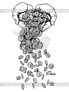 Дождь денег - векторизованное изображение