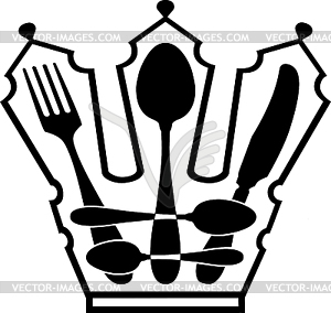 Cutlery - Crown - vector clipart / vector image