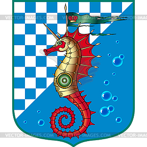 Sea horse red - vector clipart