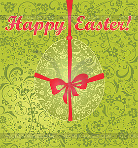 Easter green card - vector image