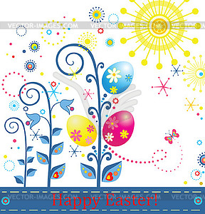 Greeting easter card - vector clipart / vector image